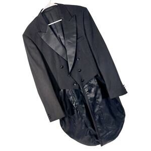 BRYAN MICHAELS! FABULOUSLY LUXE BLACK FORMAL TUXEDO JACKET WITH TAILS! SZ 42